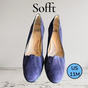 *Pre-loved* Sofft Women's Eggplant Petal-Shape Suede Pumps Sz 11M
